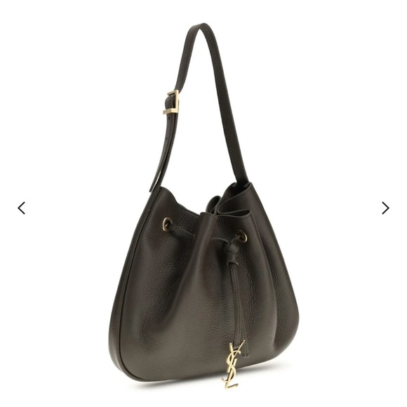 SAINT LAURENT PARIS VII MEDIUM HOBO BAG DARK GREEN LEATHER GOLD HARDWARE NEW - Picture 5 of 16